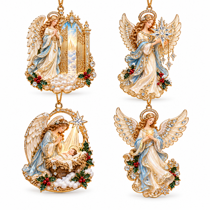 Heavenly Angel Christmas Ornament –  Crystal Star, Heaven’s Gate & Nativity Faith Keepsake Collection