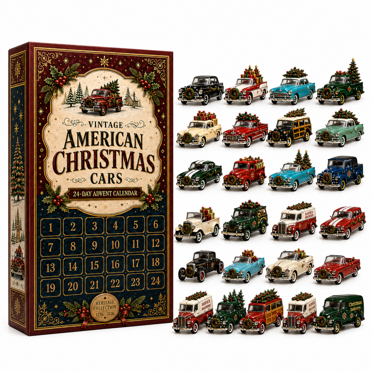 ✨24-Day Christmas Countdown Advent Calendar – Christmas Car Model Ornament