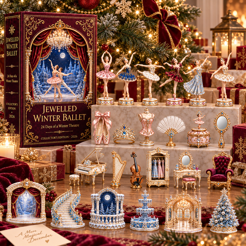 2026 Jewelled Winter Ballet 24-Day Countdown Calendar – 24 Unique Ballet & Winter Theatre Miniatures, Elegant Collector’s Christmas Gift
