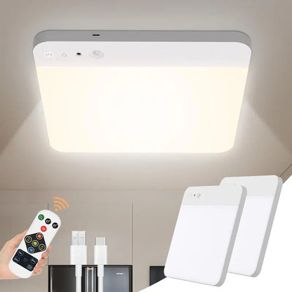💡 Rechargeable Motion Sensor Ceiling Light – No Wiring, Dimmable & Remote Controlled - image 2