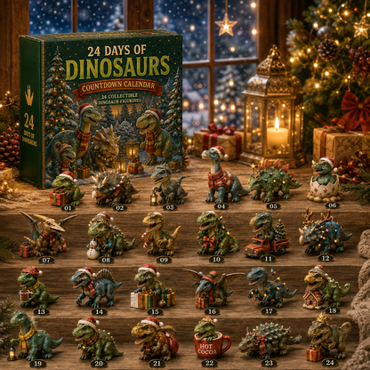 24 Days of Dinosaurs Christmas Countdown Calendar – 24 Unique Collectible Dinosaur Figurines