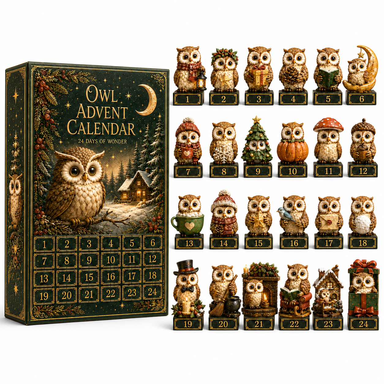 ✨24-Day Christmas Countdown Advent Calendar –owl Ornament