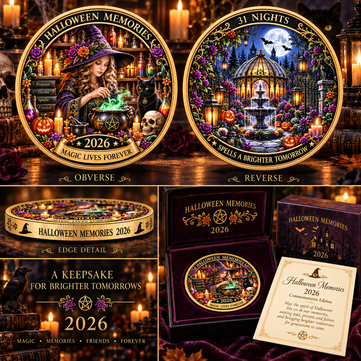 2026 "Halloween Memories" — A double-sided "Halloween Night of the 31st" commemorative coin, crafted especially for Halloween enthusiasts.