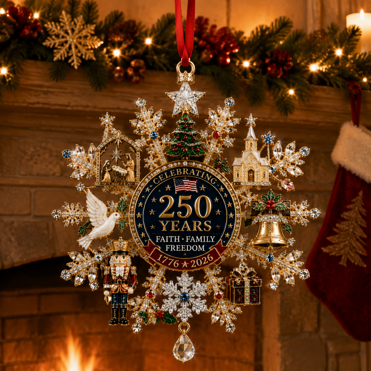 ✨Sparkling Christmas commemorative snowflake ornaments