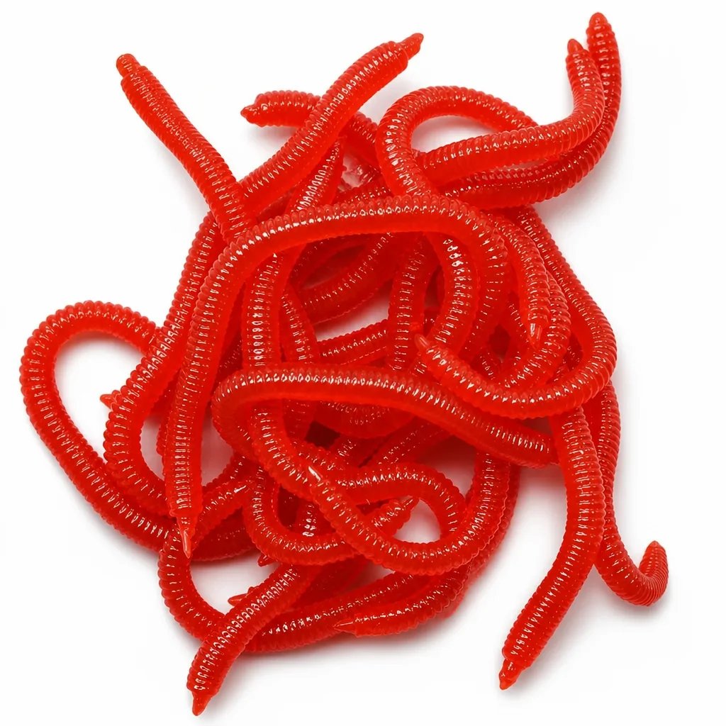 📢📢Simulation Earthworm Soft Fishing Lures Shrimp Scented Artificial Worm Baits for Freshwater and Saltwater Pack of 50 or 100 - image 8