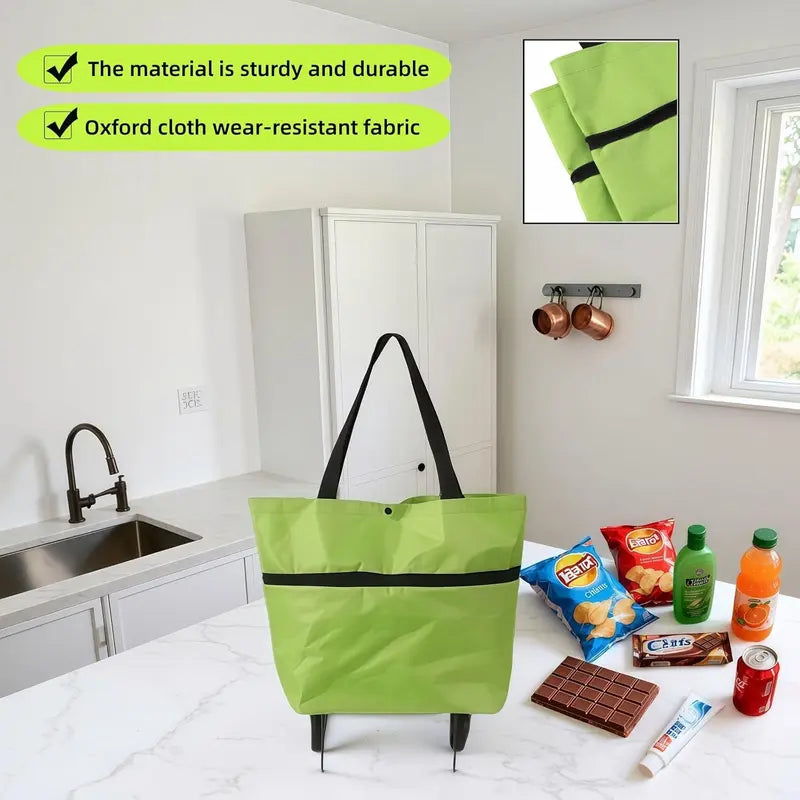 Foldable Rolling Shopping Bag with Wheels, Reusable Grocery Tote Cart🛒 - image 14