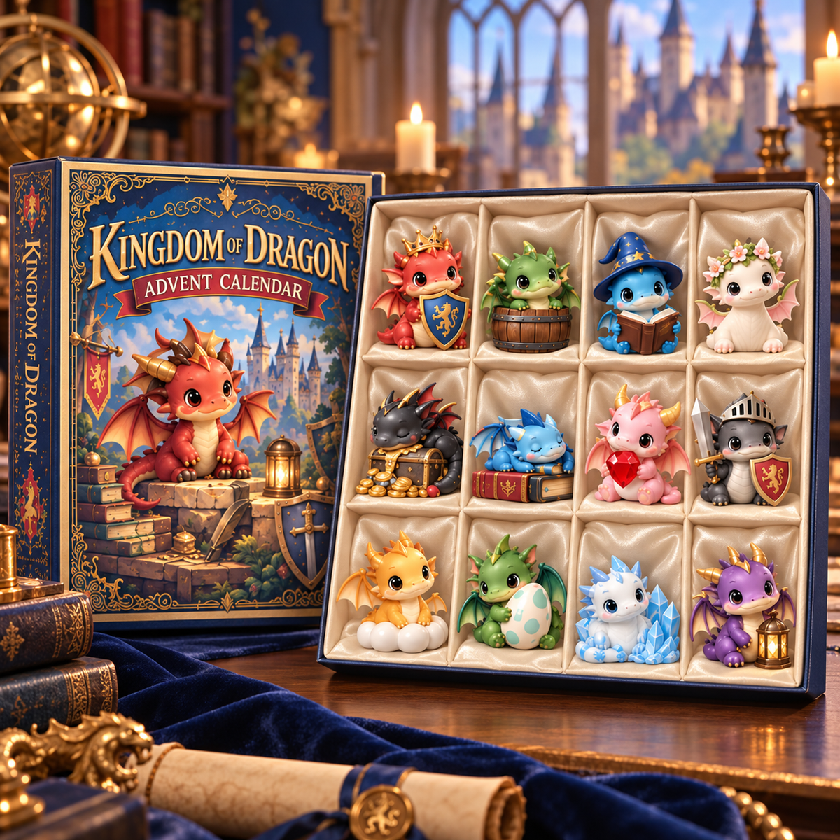 2026 Kingdom of Dragons Advent Calendar – 24 Unique Collectible Dragon Figurines for a Magical Christmas Countdown