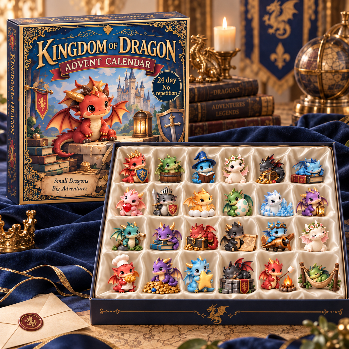 2026 Kingdom of Dragons Advent Calendar – 24 Unique Collectible Dragon Figurines for a Magical Christmas Countdown