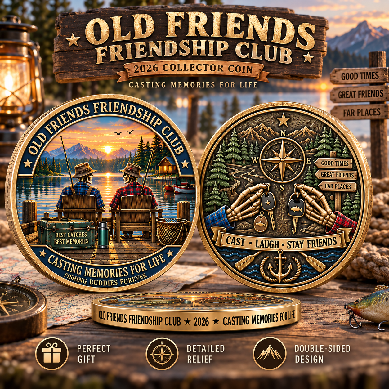 Old Friends Friendship Club 2026 – 4-Piece Collector Coin Set | Four Stories, One Lifelong Friendship