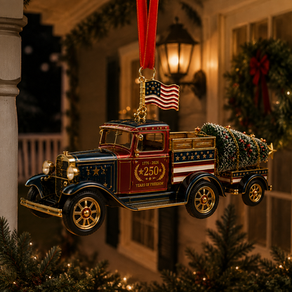 ✨Patriotic Christmas Truck Ornament