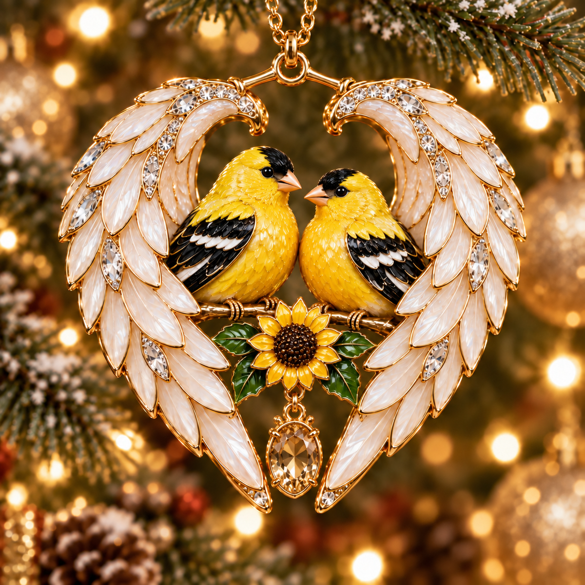 ❤️2026 Angel Wing Heart Christmas Ornaments
