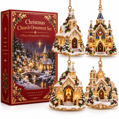 Christmas Church Ornament –  Faith-Inspired Snowy Chapel Keepsake Collection, Meaningful Christian Christmas Gift for Family & Loved Ones