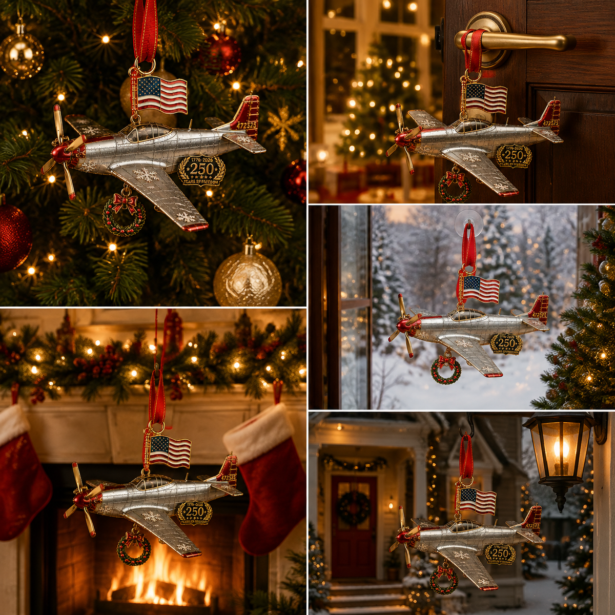 ✨250th Anniversary Airplane-Shaped Christmas Ornament