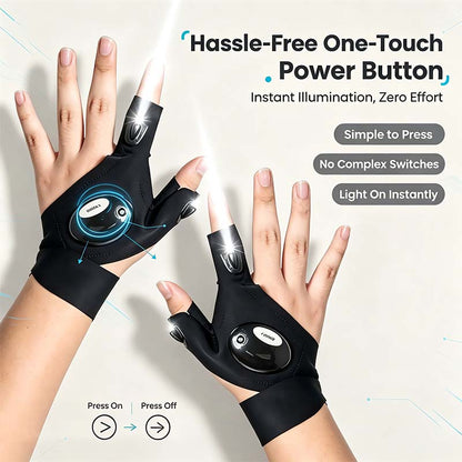 One Pair LED Finger Flashlight Gloves, Hands-Free LED Light Gloves for Fishing, Camping, Repair🧤 - image 2