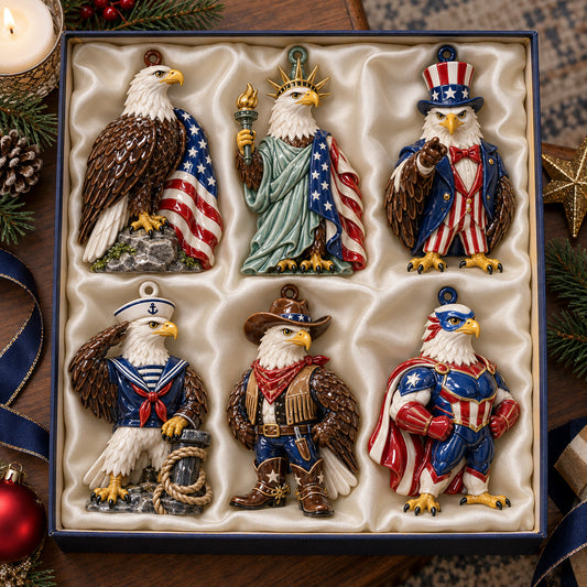 American Patriotic Eagle Ornament Gift Set - image 1