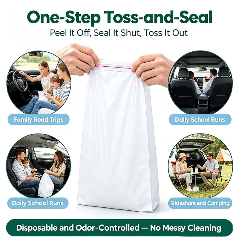 20 Counts Car Trash Bag, Self-Adhesive Vertical Disposable Cleaning Bag🗑️ - image 4