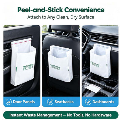 20 Counts Car Trash Bag, Self-Adhesive Vertical Disposable Cleaning Bag🗑️ - image 7