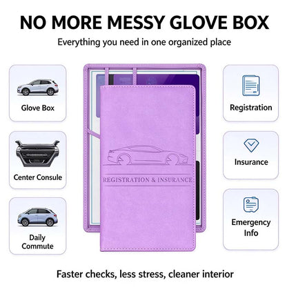 Car Registration & Insurance Card Holder, Magnetic Closure Vehicle Organizer 💳