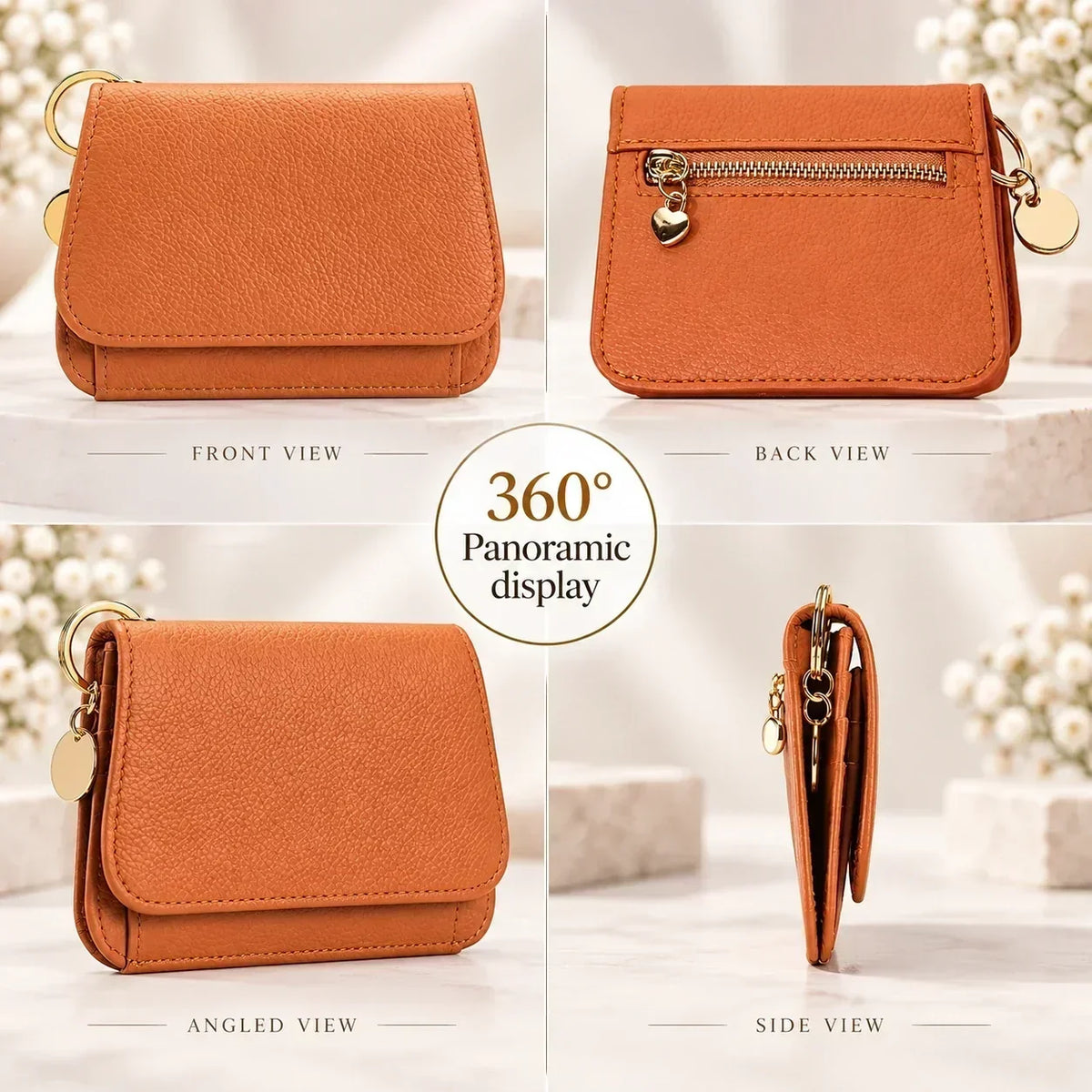 ✨Compact PU Leather Card Wallet with ID Window & Coin Pocket - image 3