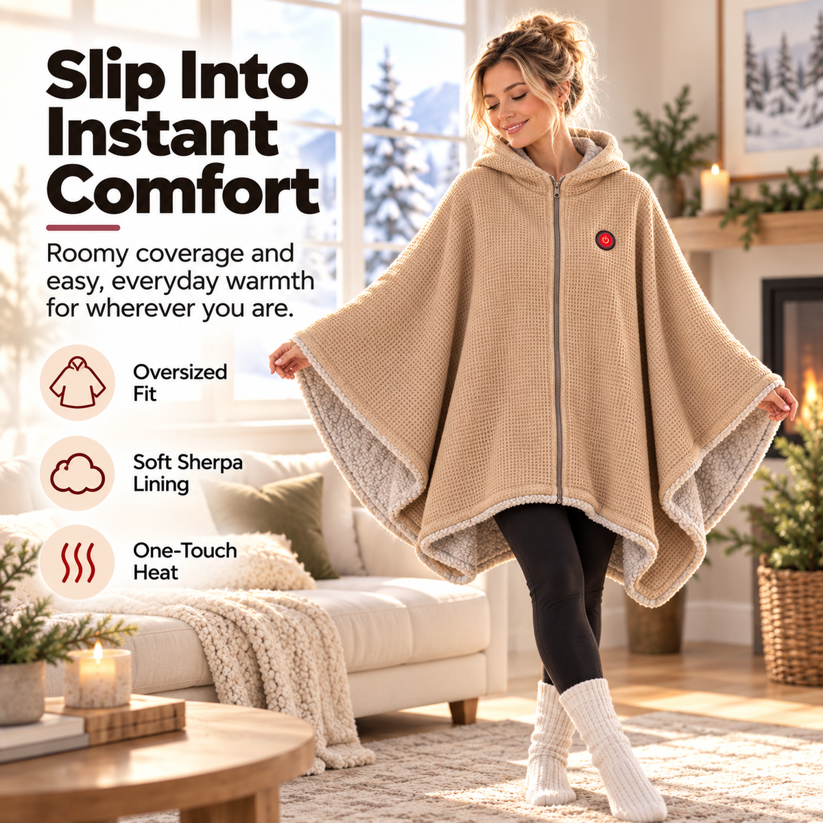 🔥 Wearable Heated Blanket – Stay Warm, Keep Your Hands Free