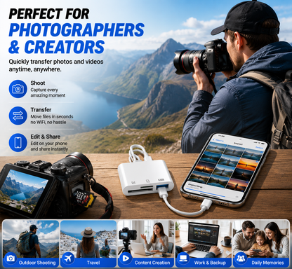 Hot💥Limited-time 50% discount🔌 5-in-1 SD Card Reader for iPhone & USB-C – Fast Photo & Video Transfer Adapter - image 5