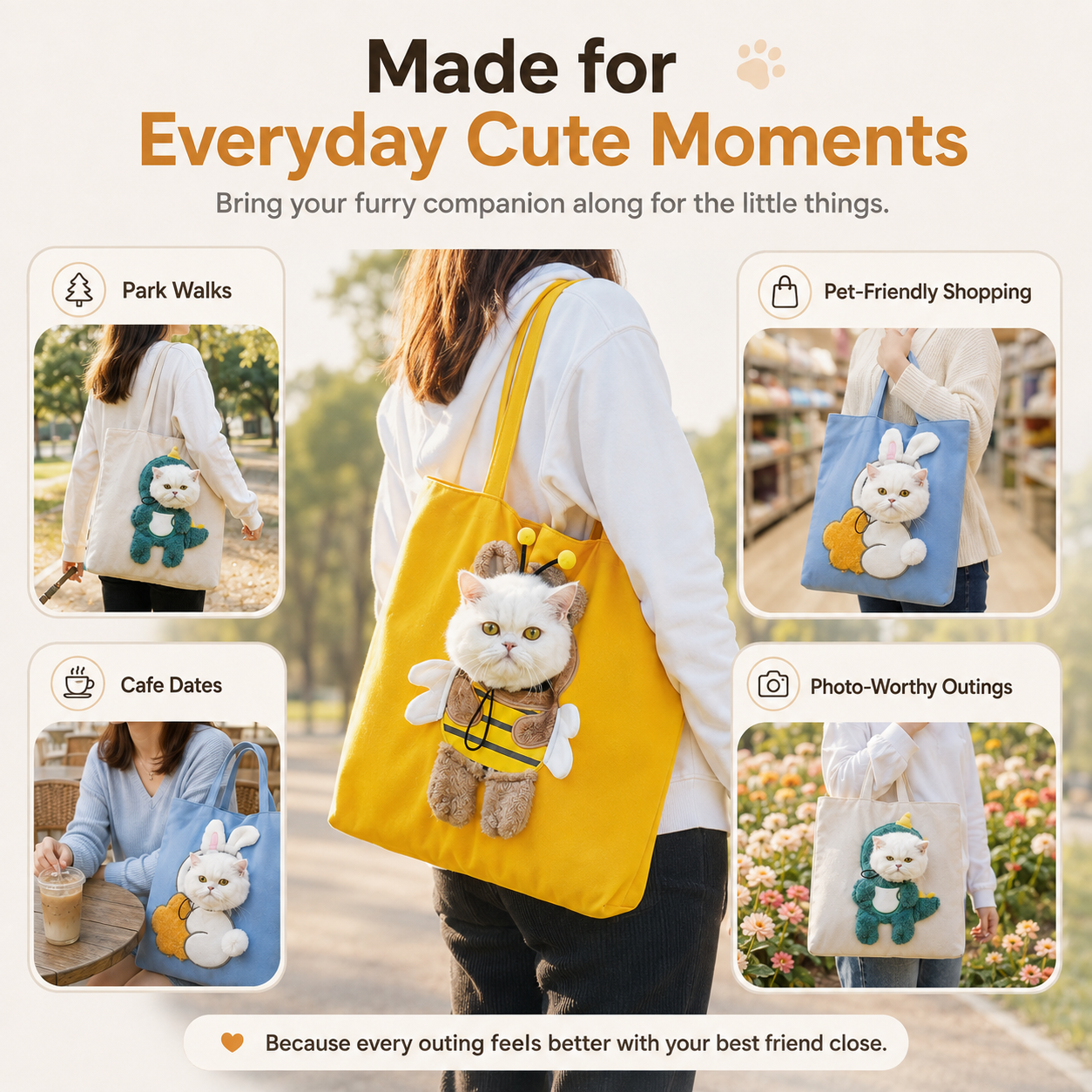 🐾 2026 Viral Head-Out Pet Carrier Tote – Cute Shoulder Bag for Cats & Small Dogs - image 5