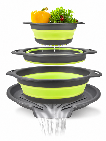 🥗💧Kitchen Colander Set ✨ Space-Saving Collapsible Strainers with Over-Sink Self-Draining Design for Easy Meal Prep - image 10