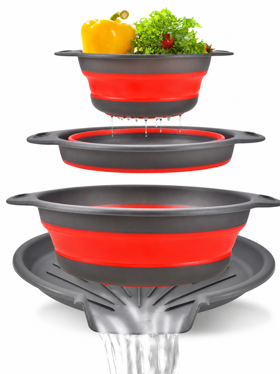 🥗💧Kitchen Colander Set ✨ Space-Saving Collapsible Strainers with Over-Sink Self-Draining Design for Easy Meal Prep - image 11