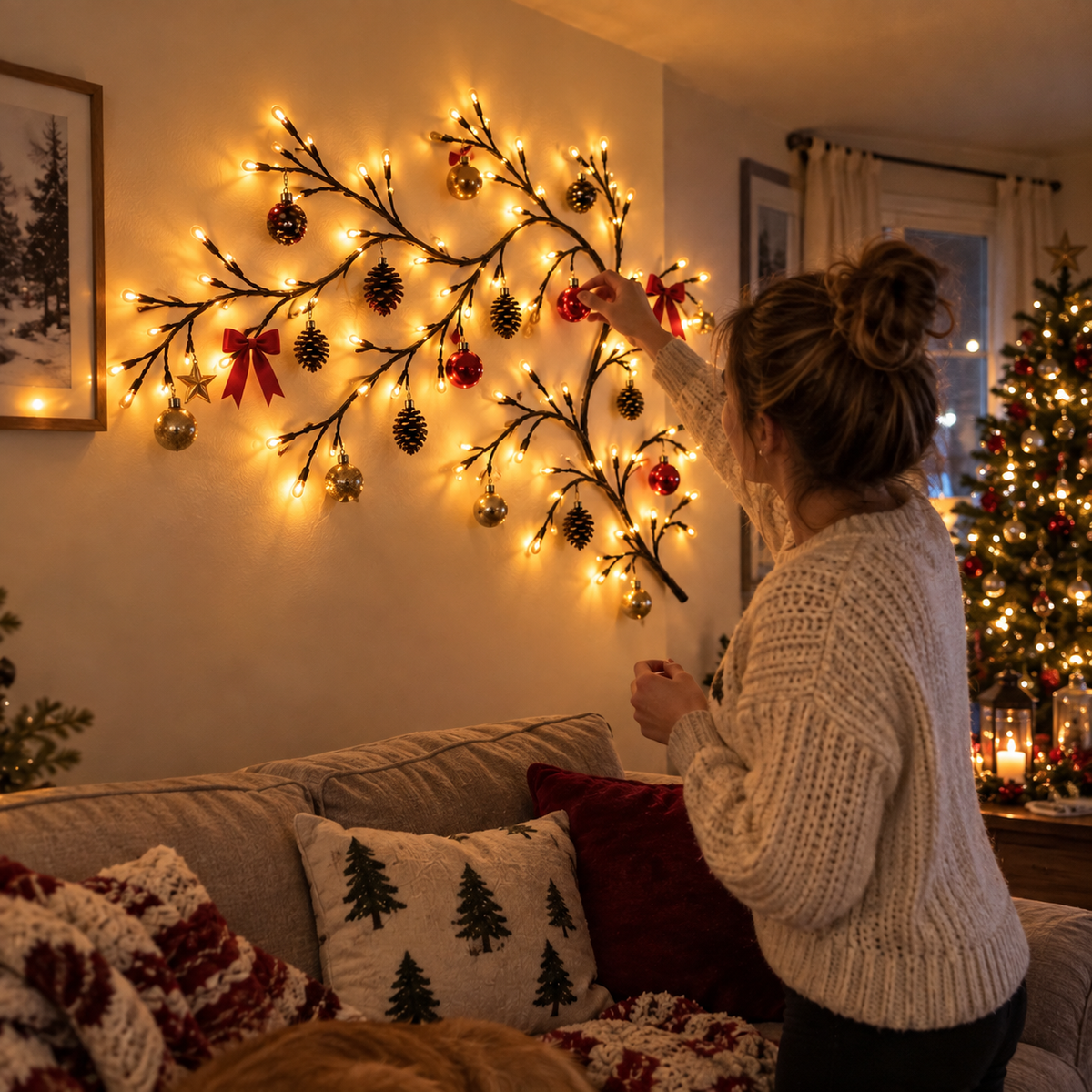 ✨ Flexible LED Branch Lights | Remote-Controlled Holiday Wall Decor - image 5