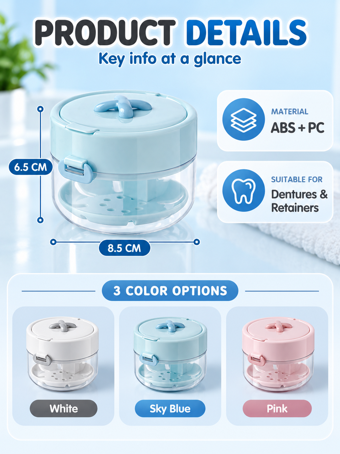 ✨ Travel Care Deal – Retainer Cleaning Case 🦷 Soak, Store & Rinse Container with Mirror & Brush for On-the-Go Use 💼 - image 6