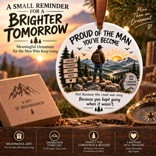 🏔️ Keep Going Men’s Motivational Ornament - image 1