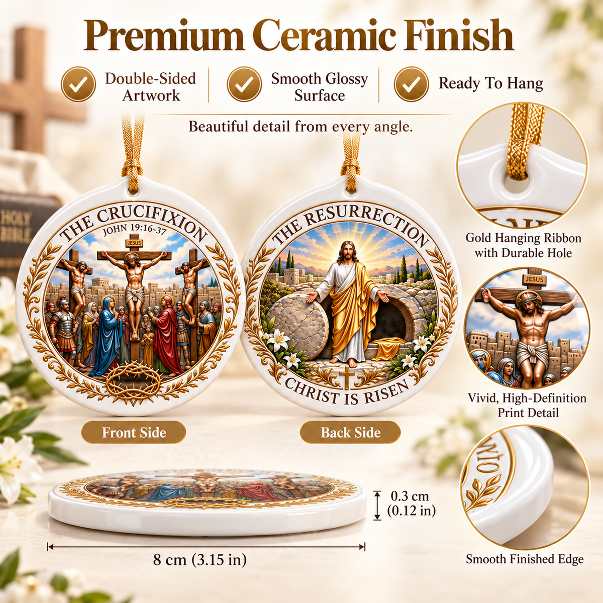 ✝️ Christian Faith Ceramic Ornament — A Story of Love & Hope - image 6