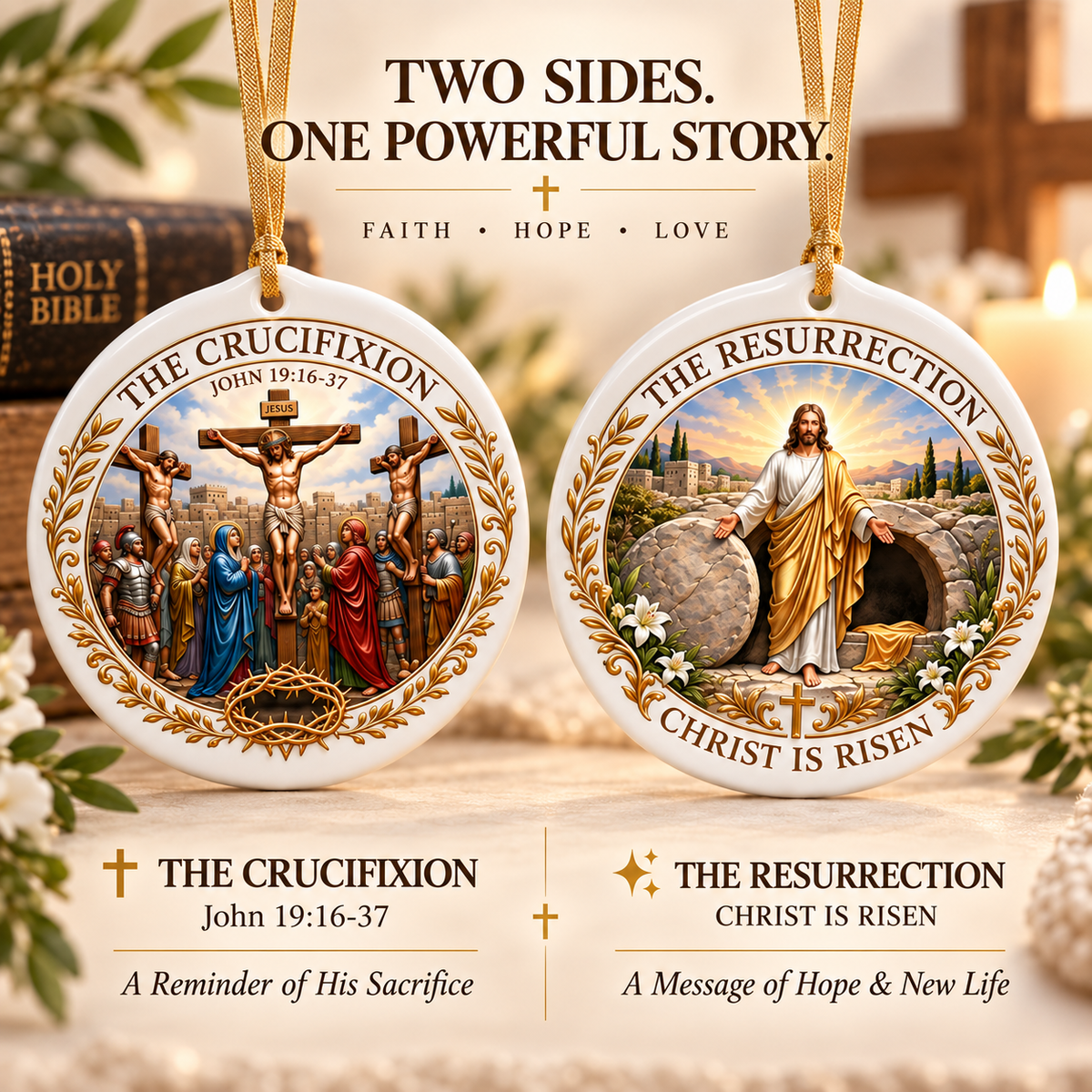 ✝️ Christian Faith Ceramic Ornament — A Story of Love & Hope - image 2