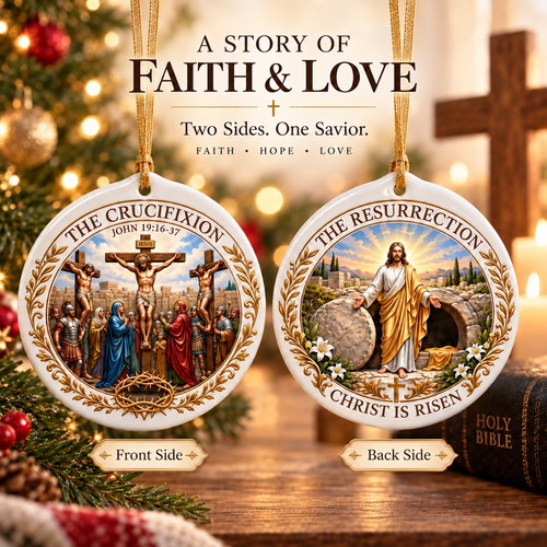 ✝️ Christian Faith Ceramic Ornament — A Story of Love & Hope - image 1