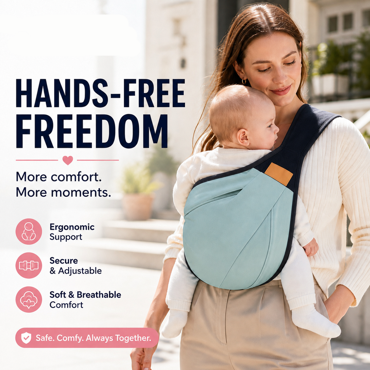 👶 4-in-1 Breathable Baby Carrier – 0-36 Months, Front/Back/Facing In/Out – Hands-Free - image 5