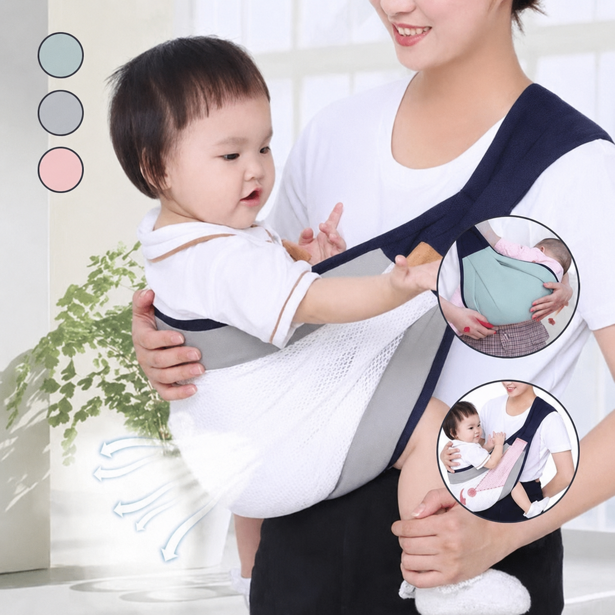 👶 4-in-1 Breathable Baby Carrier – 0-36 Months, Front/Back/Facing In/Out – Hands-Free - image 8