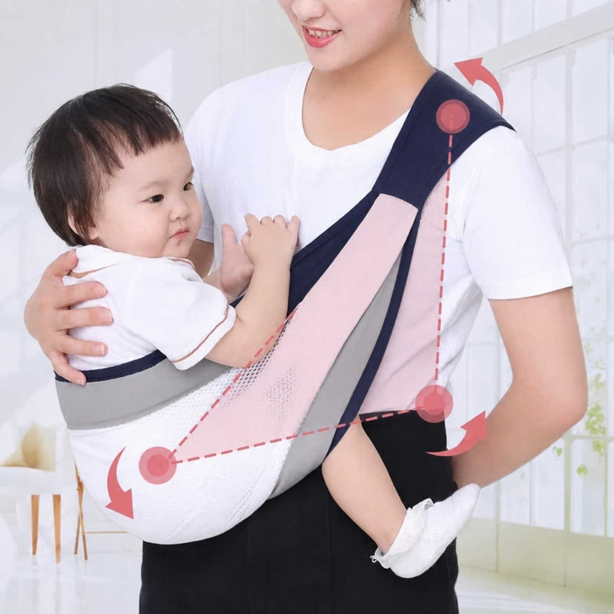 👶 4-in-1 Breathable Baby Carrier – 0-36 Months, Front/Back/Facing In/Out – Hands-Free - image 9