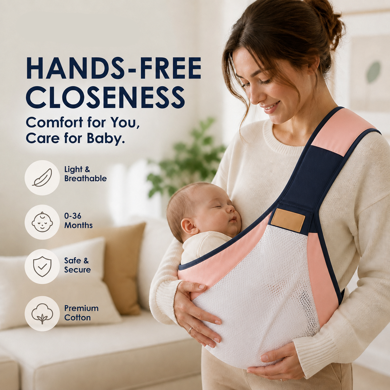 👶 4-in-1 Breathable Baby Carrier – 0-36 Months, Front/Back/Facing In/Out – Hands-Free - image 2