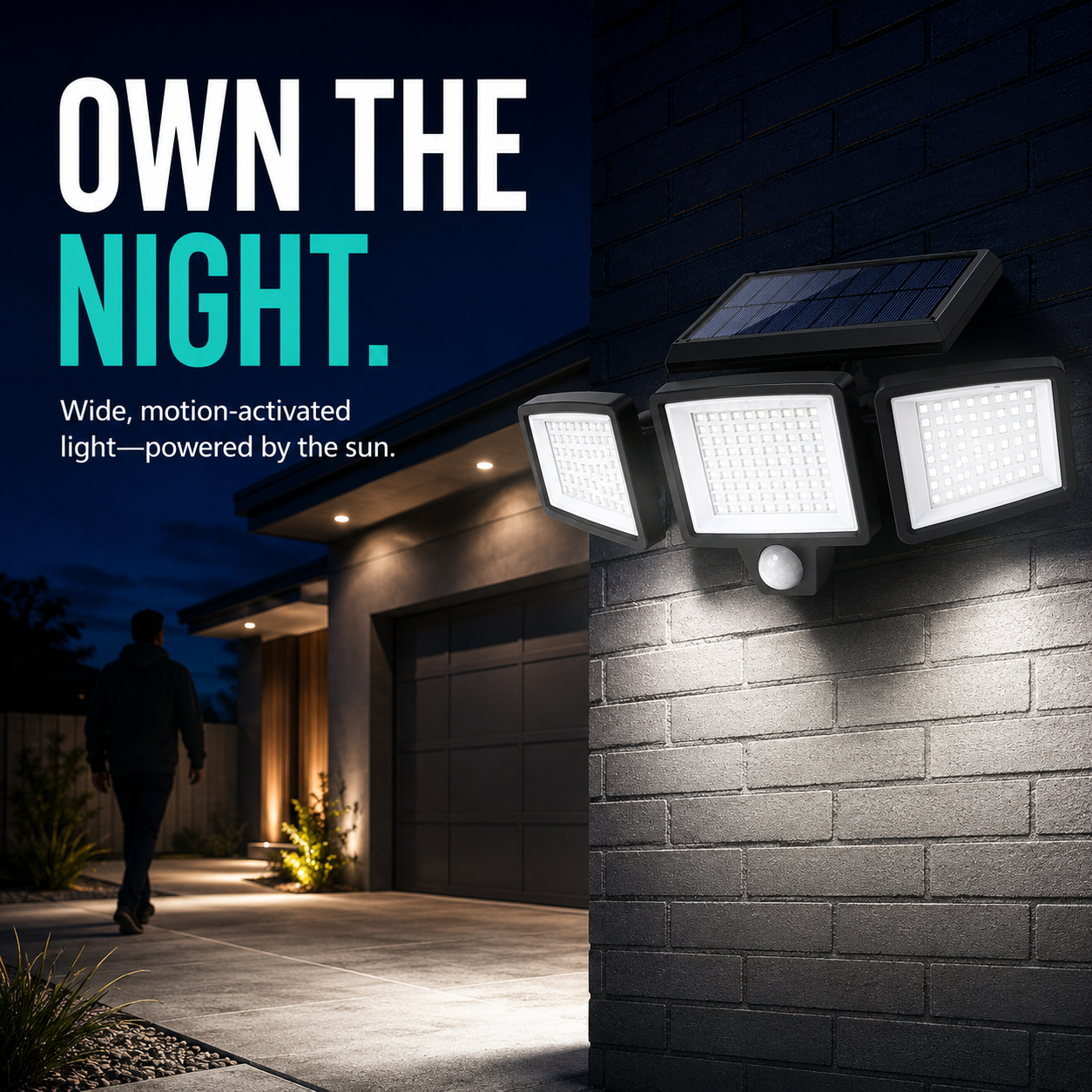 Brighten Every Corner 💡 TriBeam 2500LM Solar Motion Security Light with Remote - image 1