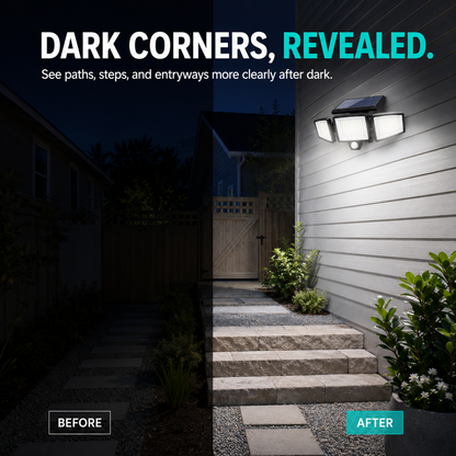 Brighten Every Corner 💡 TriBeam 2500LM Solar Motion Security Light with Remote - image 2