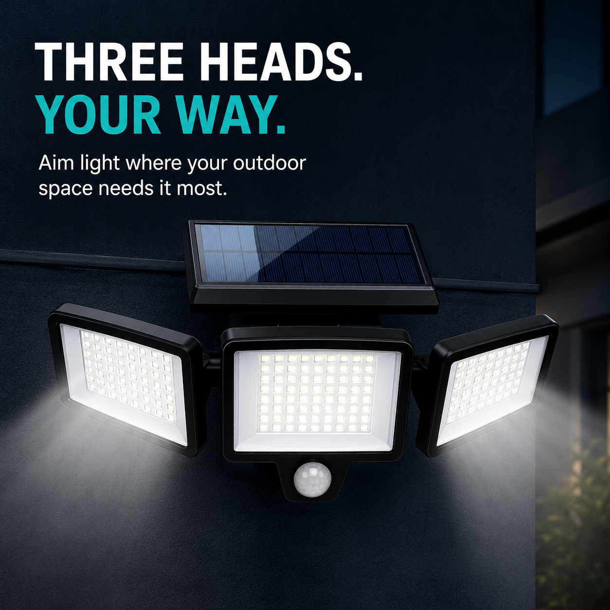Brighten Every Corner 💡 TriBeam 2500LM Solar Motion Security Light with Remote - image 3