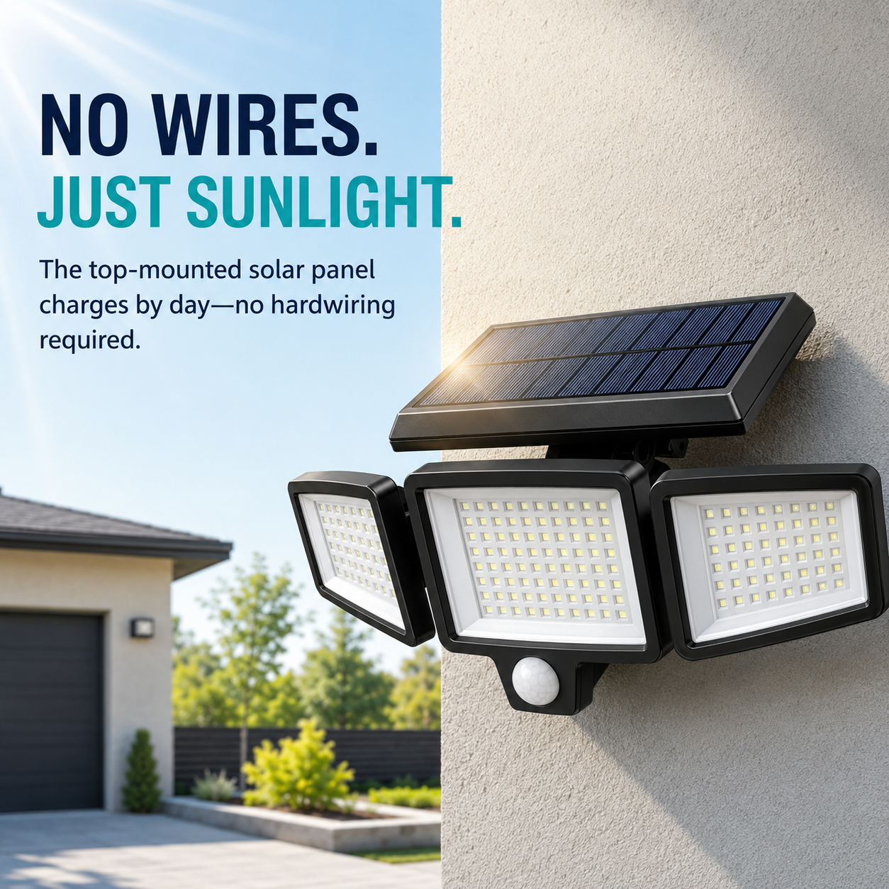 Brighten Every Corner 💡 TriBeam 2500LM Solar Motion Security Light with Remote - image 5