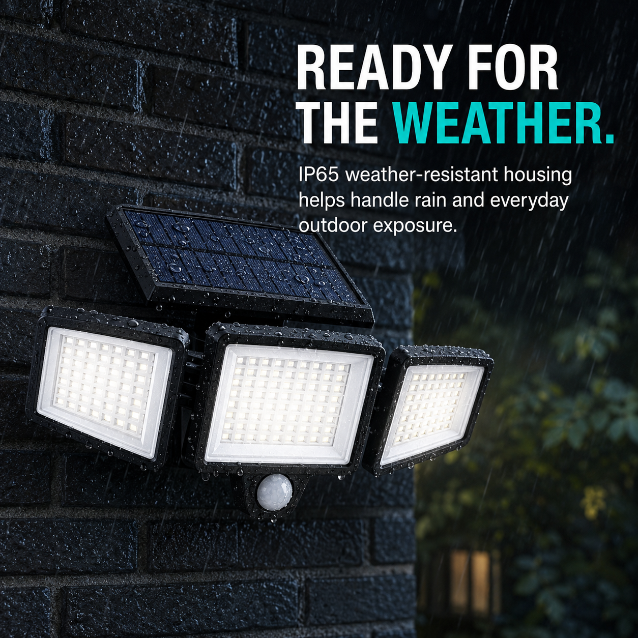 Brighten Every Corner 💡 TriBeam 2500LM Solar Motion Security Light with Remote - image 6