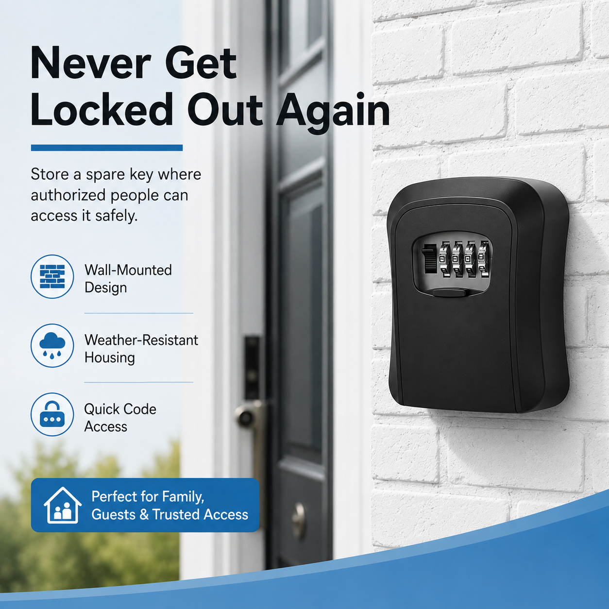 🔐🏠 Never Get Locked Out Again! 🔑 | 4-Digit Wall-Mounted Key Lock Box 🛡️✨ - image 6