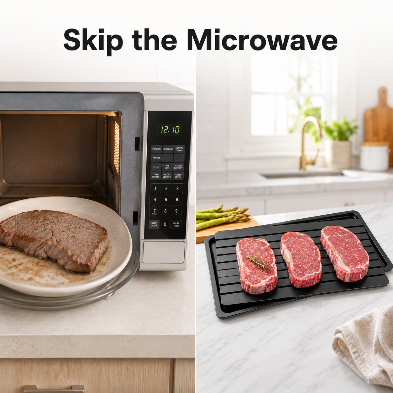 🥩 Rapid Defrosting Tray for Frozen Meat, Quick Thawing Board for Steaks and Fish - image 2