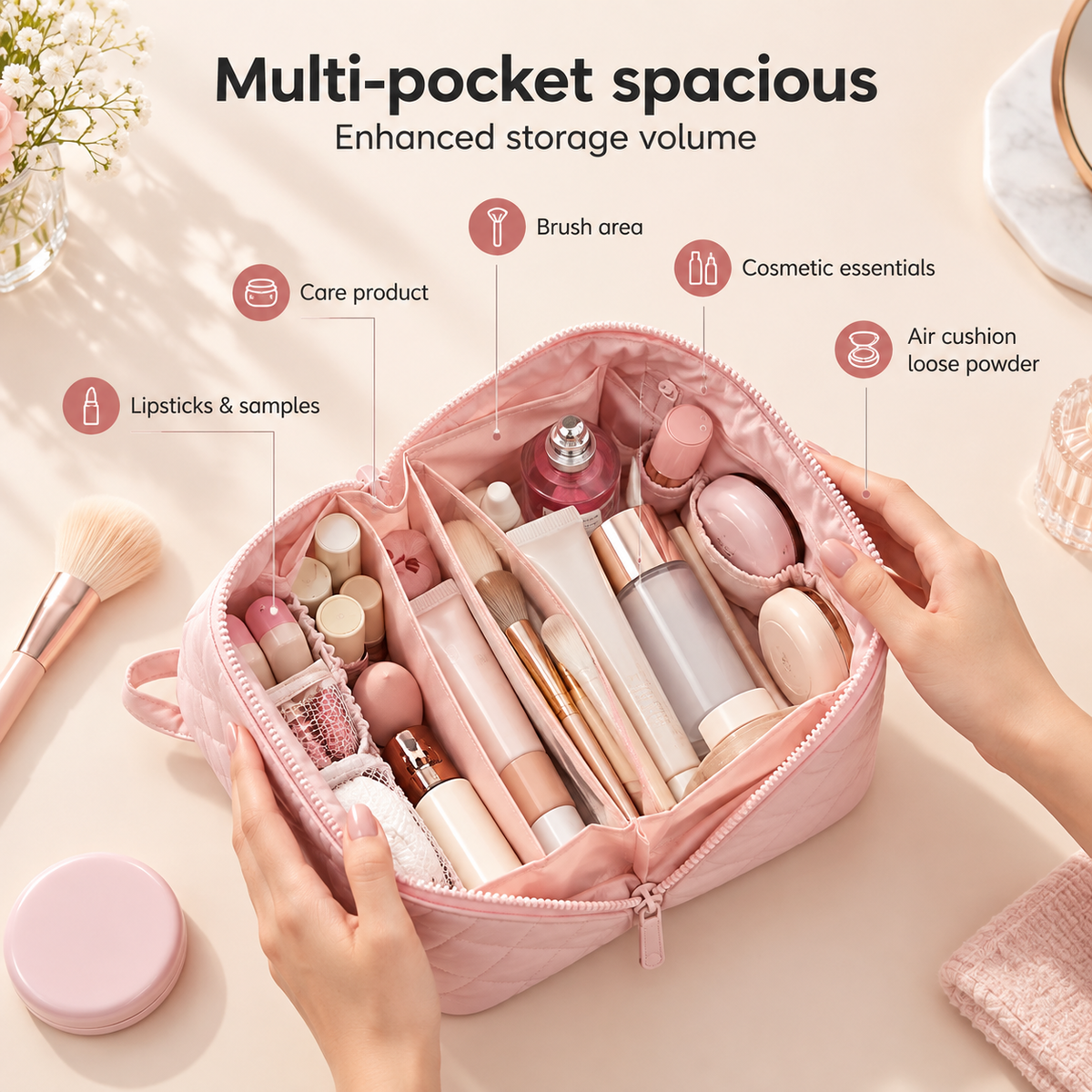 49% OFF This Week Promotions🎉🎉Travel Makeup Bag for Woman-Large Size - image 3