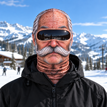 Realistic Face Balaclava – Funny Ski & Snowboard Mask for Cold Weather Adventures, Unisex Adult One Size (21-24") ⛷️