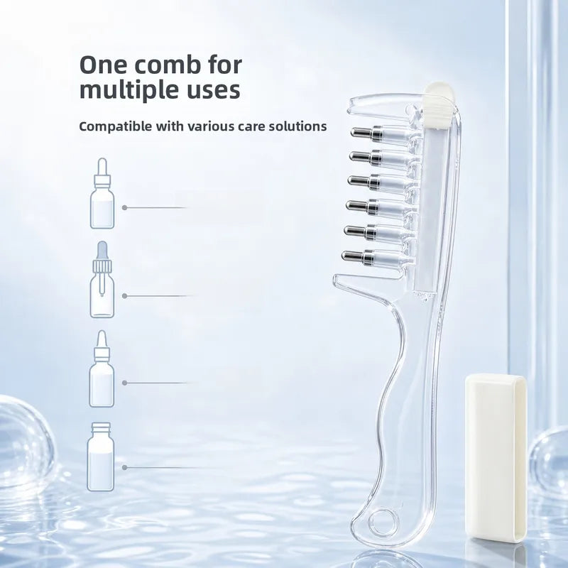 💧Refillable Scalp Oil Applicator Comb with 6 Metal Massage Tips – Even Root Serum Distribution & Scalp Stimulation for Hair Care - image 7
