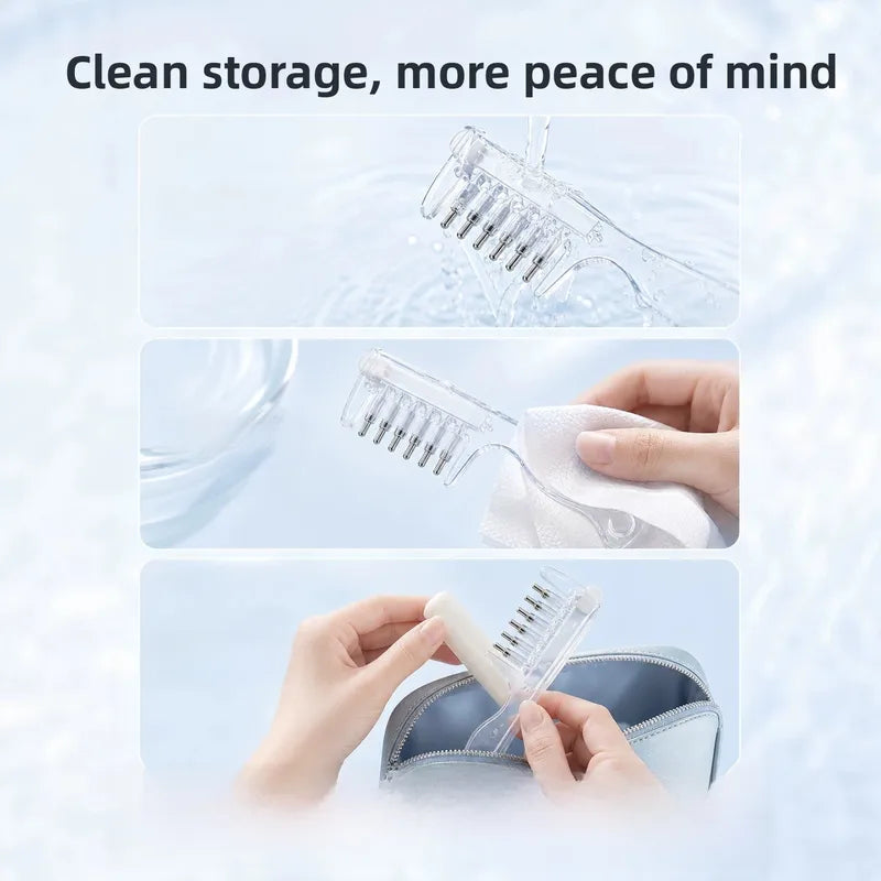 💧Refillable Scalp Oil Applicator Comb with 6 Metal Massage Tips – Even Root Serum Distribution & Scalp Stimulation for Hair Care - image 5