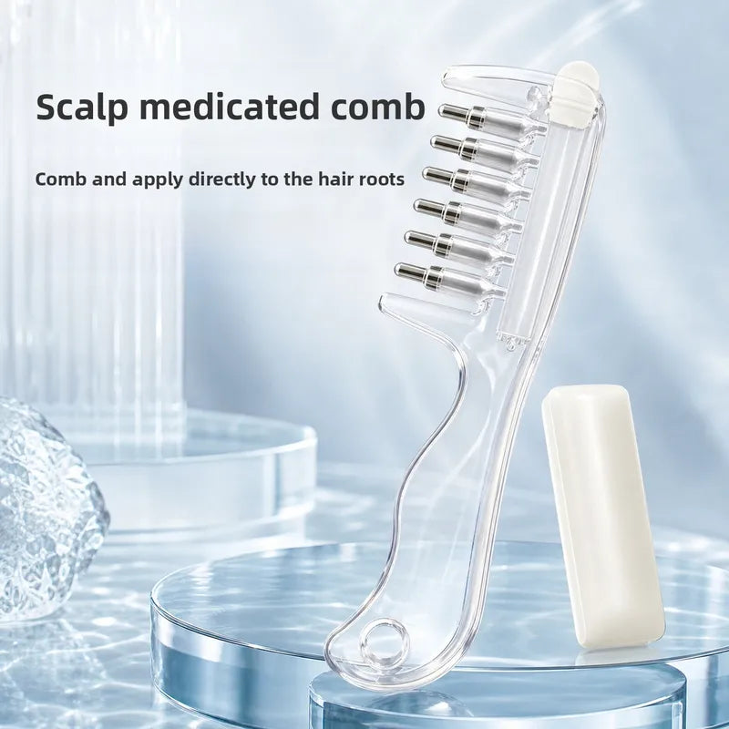 💧Refillable Scalp Oil Applicator Comb with 6 Metal Massage Tips – Even Root Serum Distribution & Scalp Stimulation for Hair Care - image 6